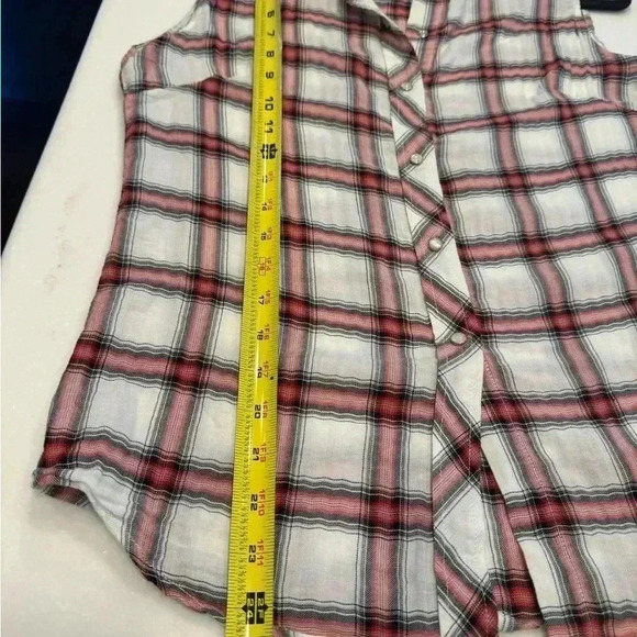 Maje women’s sleeveless snap down plaid shirt made in France size 2 - Picture 8 of 8